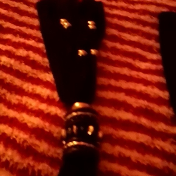 2 separate long Block fringed scarves long Block fringed scarves with Metal acce - Picture 9 of 9